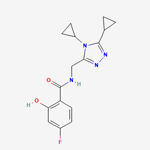 N-[(4,5-dicyclopropyl-1,2,4-triazol-3-yl)methyl]-4-fluoro-2-hydroxybenzamide