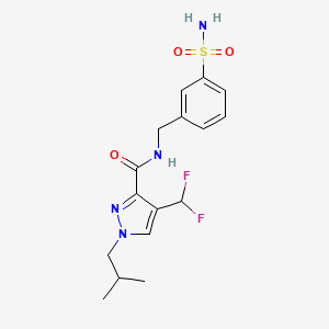 4-(difluoromethyl)-1-(2-methylpropyl)-N-[(3-sulfamoylphenyl)methyl]pyrazole-3-carboxamide