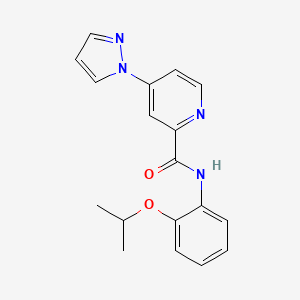 N-(2-propan-2-yloxyphenyl)-4-pyrazol-1-ylpyridine-2-carboxamide