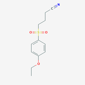 molecular formula C12H15NO3S B7663603 4-(4-Ethoxyphenyl)sulfonylbutanenitrile 