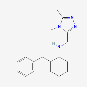 molecular formula C18H26N4 B7663622 2-benzyl-N-[(4,5-dimethyl-1,2,4-triazol-3-yl)methyl]cyclohexan-1-amine 