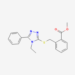 Methyl 2-[(4-ethyl-5-phenyl-1,2,4-triazol-3-yl)sulfanylmethyl]benzoate