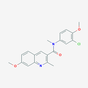 molecular formula C20H19ClN2O3 B7663964 N-(3-chloro-4-methoxyphenyl)-7-methoxy-N,2-dimethylquinoline-3-carboxamide 