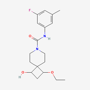 molecular formula C18H25FN2O3 B7663976 3-ethoxy-N-(3-fluoro-5-methylphenyl)-1-hydroxy-7-azaspiro[3.5]nonane-7-carboxamide 