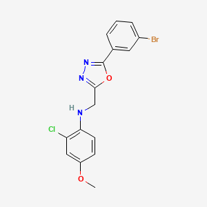 N-[[5-(3-bromophenyl)-1,3,4-oxadiazol-2-yl]methyl]-2-chloro-4-methoxyaniline