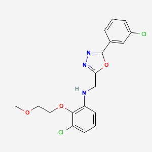 3-chloro-N-[[5-(3-chlorophenyl)-1,3,4-oxadiazol-2-yl]methyl]-2-(2-methoxyethoxy)aniline