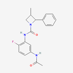 N-(5-acetamido-2-fluorophenyl)-3-methyl-2-phenylazetidine-1-carboxamide