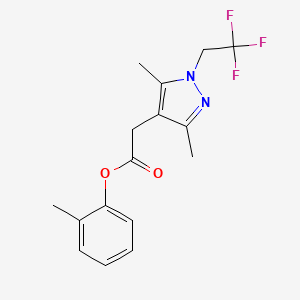 molecular formula C16H17F3N2O2 B7664052 (2-Methylphenyl) 2-[3,5-dimethyl-1-(2,2,2-trifluoroethyl)pyrazol-4-yl]acetate 