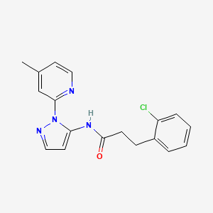 3-(2-chlorophenyl)-N-[2-(4-methylpyridin-2-yl)pyrazol-3-yl]propanamide