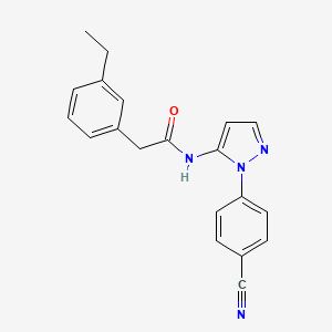 N-[2-(4-cyanophenyl)pyrazol-3-yl]-2-(3-ethylphenyl)acetamide