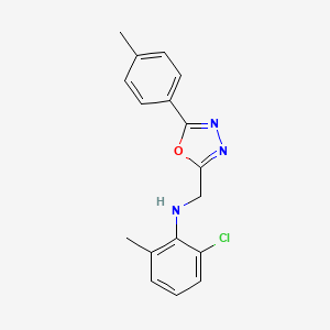 2-chloro-6-methyl-N-[[5-(4-methylphenyl)-1,3,4-oxadiazol-2-yl]methyl]aniline