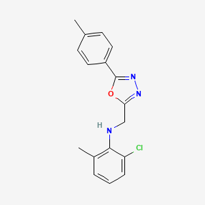 molecular formula C17H16ClN3O B7664187 2-chloro-6-methyl-N-[[5-(4-methylphenyl)-1,3,4-oxadiazol-2-yl]methyl]aniline 