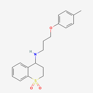 N-[3-(4-methylphenoxy)propyl]-1,1-dioxo-3,4-dihydro-2H-thiochromen-4-amine
