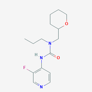 molecular formula C15H22FN3O2 B7664201 3-(3-Fluoropyridin-4-yl)-1-(oxan-2-ylmethyl)-1-propylurea 