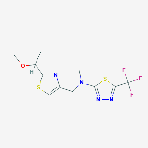 N-[[2-(1-methoxyethyl)-1,3-thiazol-4-yl]methyl]-N-methyl-5-(trifluoromethyl)-1,3,4-thiadiazol-2-amine
