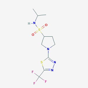 N-propan-2-yl-1-[5-(trifluoromethyl)-1,3,4-thiadiazol-2-yl]pyrrolidine-3-sulfonamide