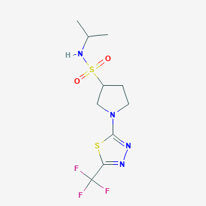 molecular formula C10H15F3N4O2S2 B7664236 N-propan-2-yl-1-[5-(trifluoromethyl)-1,3,4-thiadiazol-2-yl]pyrrolidine-3-sulfonamide 