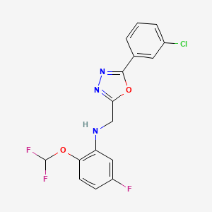 N-[[5-(3-chlorophenyl)-1,3,4-oxadiazol-2-yl]methyl]-2-(difluoromethoxy)-5-fluoroaniline