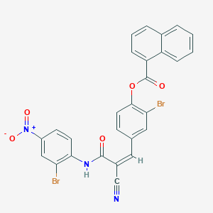 molecular formula C27H15Br2N3O5 B7664263 [2-bromo-4-[(Z)-3-(2-bromo-4-nitroanilino)-2-cyano-3-oxoprop-1-enyl]phenyl] naphthalene-1-carboxylate 