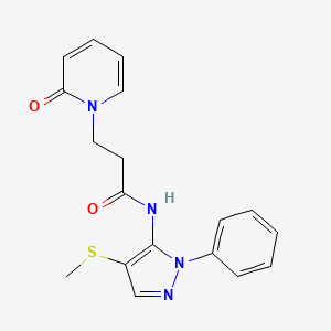 molecular formula C18H18N4O2S B7664283 N-(4-methylsulfanyl-2-phenylpyrazol-3-yl)-3-(2-oxopyridin-1-yl)propanamide 