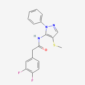 2-(3,4-difluorophenyl)-N-(4-methylsulfanyl-2-phenylpyrazol-3-yl)acetamide