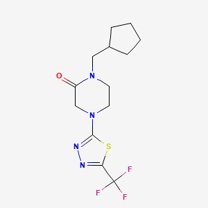 1-(Cyclopentylmethyl)-4-[5-(trifluoromethyl)-1,3,4-thiadiazol-2-yl]piperazin-2-one