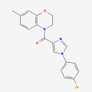 molecular formula C19H16BrN3O2 B7664321 [1-(4-Bromophenyl)imidazol-4-yl]-(7-methyl-2,3-dihydro-1,4-benzoxazin-4-yl)methanone 