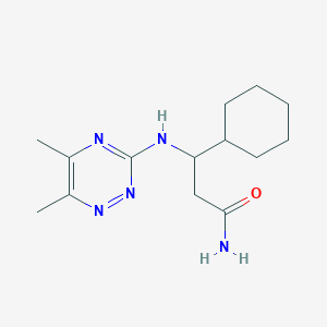 molecular formula C14H23N5O B7664370 3-Cyclohexyl-3-[(5,6-dimethyl-1,2,4-triazin-3-yl)amino]propanamide 