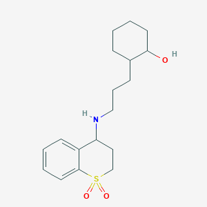 2-[3-[(1,1-dioxo-3,4-dihydro-2H-thiochromen-4-yl)amino]propyl]cyclohexan-1-ol