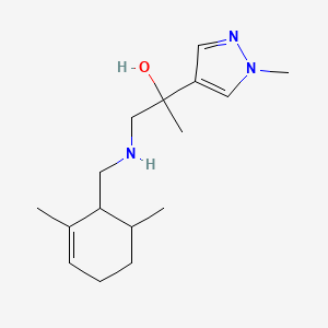 molecular formula C16H27N3O B7664380 1-[(2,6-Dimethylcyclohex-2-en-1-yl)methylamino]-2-(1-methylpyrazol-4-yl)propan-2-ol 