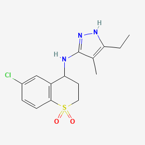 N-(6-chloro-1,1-dioxo-3,4-dihydro-2H-thiochromen-4-yl)-5-ethyl-4-methyl-1H-pyrazol-3-amine