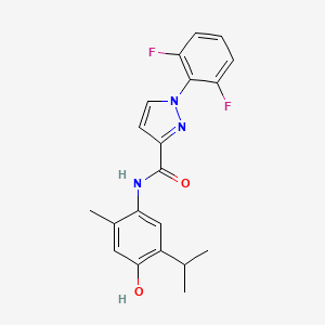 1-(2,6-difluorophenyl)-N-(4-hydroxy-2-methyl-5-propan-2-ylphenyl)pyrazole-3-carboxamide