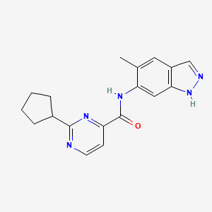 2-cyclopentyl-N-(5-methyl-1H-indazol-6-yl)pyrimidine-4-carboxamide