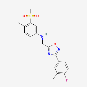 N-[[3-(4-fluoro-3-methylphenyl)-1,2,4-oxadiazol-5-yl]methyl]-4-methyl-3-methylsulfonylaniline