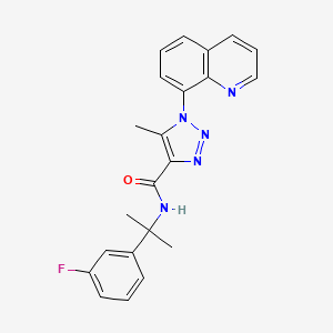 molecular formula C22H20FN5O B7664484 N-[2-(3-fluorophenyl)propan-2-yl]-5-methyl-1-quinolin-8-yltriazole-4-carboxamide 