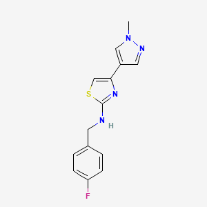 N-[(4-fluorophenyl)methyl]-4-(1-methylpyrazol-4-yl)-1,3-thiazol-2-amine