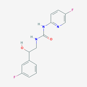 molecular formula C14H13F2N3O2 B7664589 1-[2-(3-Fluorophenyl)-2-hydroxyethyl]-3-(5-fluoropyridin-2-yl)urea 