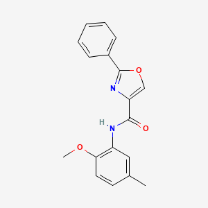 molecular formula C18H16N2O3 B7664593 N-(2-methoxy-5-methylphenyl)-2-phenyl-1,3-oxazole-4-carboxamide 