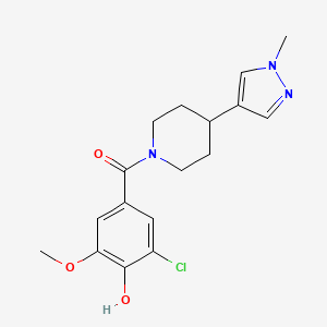 (3-Chloro-4-hydroxy-5-methoxyphenyl)-[4-(1-methylpyrazol-4-yl)piperidin-1-yl]methanone