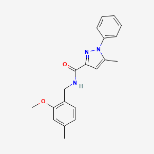 N-[(2-methoxy-4-methylphenyl)methyl]-5-methyl-1-phenylpyrazole-3-carboxamide