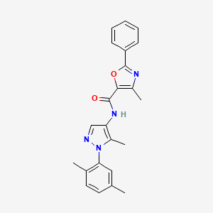 molecular formula C23H22N4O2 B7664684 N-[1-(2,5-dimethylphenyl)-5-methylpyrazol-4-yl]-4-methyl-2-phenyl-1,3-oxazole-5-carboxamide 