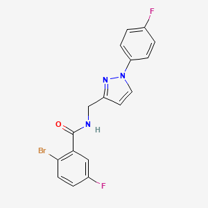 2-bromo-5-fluoro-N-[[1-(4-fluorophenyl)pyrazol-3-yl]methyl]benzamide