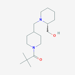 molecular formula C17H32N2O2 B7664715 1-[4-[[(2R)-2-(hydroxymethyl)piperidin-1-yl]methyl]piperidin-1-yl]-2,2-dimethylpropan-1-one 