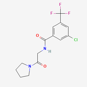 3-chloro-N-(2-oxo-2-pyrrolidin-1-ylethyl)-5-(trifluoromethyl)benzamide