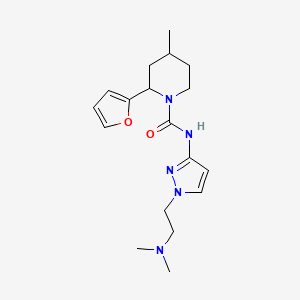 N-[1-[2-(dimethylamino)ethyl]pyrazol-3-yl]-2-(furan-2-yl)-4-methylpiperidine-1-carboxamide