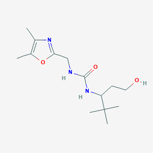 molecular formula C14H25N3O3 B7664755 1-[(4,5-Dimethyl-1,3-oxazol-2-yl)methyl]-3-(1-hydroxy-4,4-dimethylpentan-3-yl)urea 