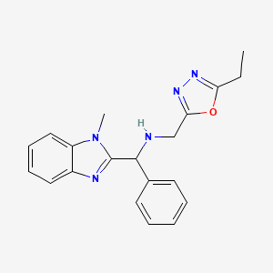 N-[(5-ethyl-1,3,4-oxadiazol-2-yl)methyl]-1-(1-methylbenzimidazol-2-yl)-1-phenylmethanamine