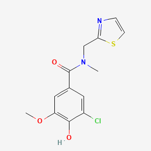 3-chloro-4-hydroxy-5-methoxy-N-methyl-N-(1,3-thiazol-2-ylmethyl)benzamide