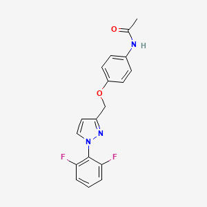 molecular formula C18H15F2N3O2 B7664840 N-[4-[[1-(2,6-difluorophenyl)pyrazol-3-yl]methoxy]phenyl]acetamide 