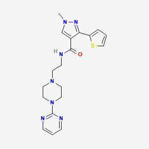 1-methyl-N-[2-(4-pyrimidin-2-ylpiperazin-1-yl)ethyl]-3-thiophen-2-ylpyrazole-4-carboxamide